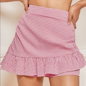 Lulu’s Size M Our Summer Love Coral Pink Gingham Skort